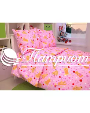 КПБ детский Мишки, розовый, бязь 142 г/м² 350-3